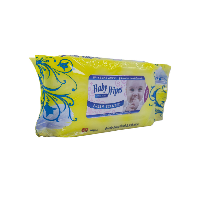 baby wipes 出口80片婴儿洁肤湿巾宝宝湿纸巾清洁补水保湿纸巾详情5