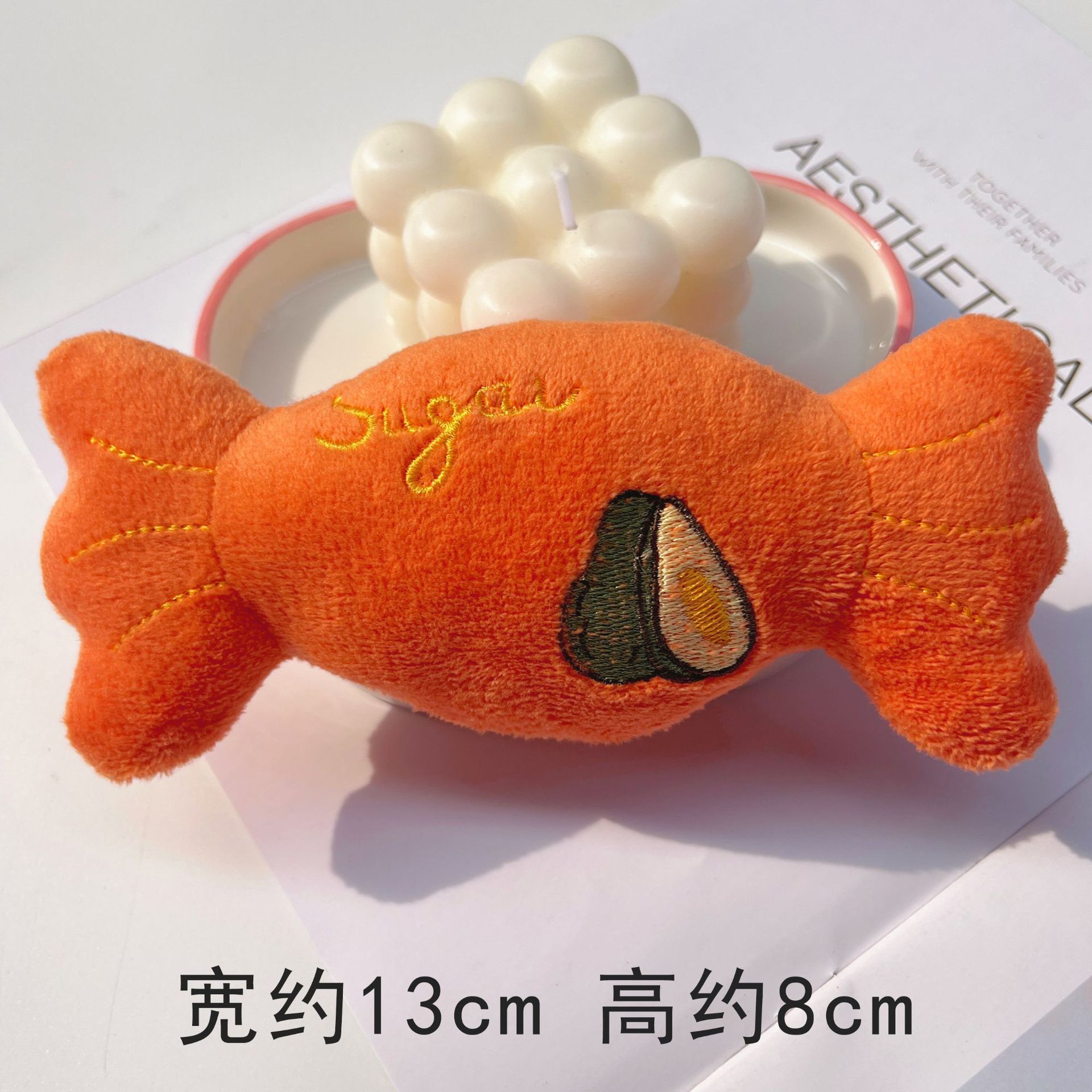 法国斗牛犬毛绒玩具耐咬发声水果卡通动物宠物公仔猫咪玩偶礼物详情22