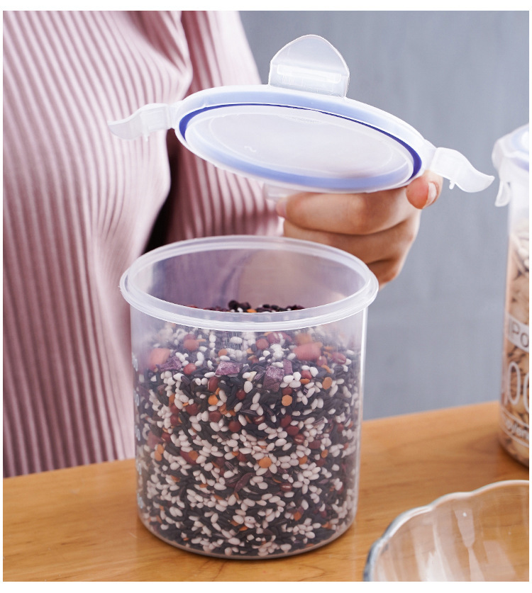 家用厨房收纳罐防虫防潮密封盒子零食干贝储物透明塑料罐保鲜盒详情6