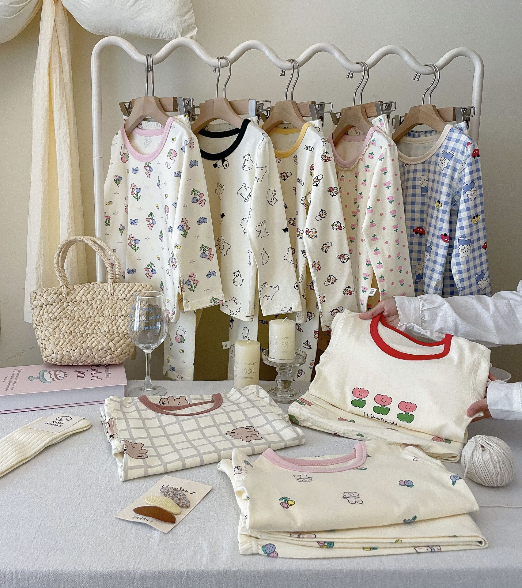 A类纯棉男女童宝宝秋季家居服内衣套装韩版无感印花睡衣秋衣秋裤详情15