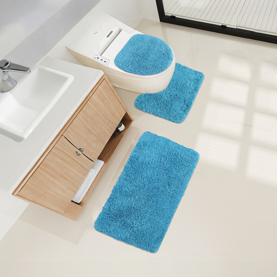 Cross-border bathroom products: toilet, bathtub, Nordic-style floor mat, bathroom anti-slip mat, three-piece set, silk and wool carpet pic 2