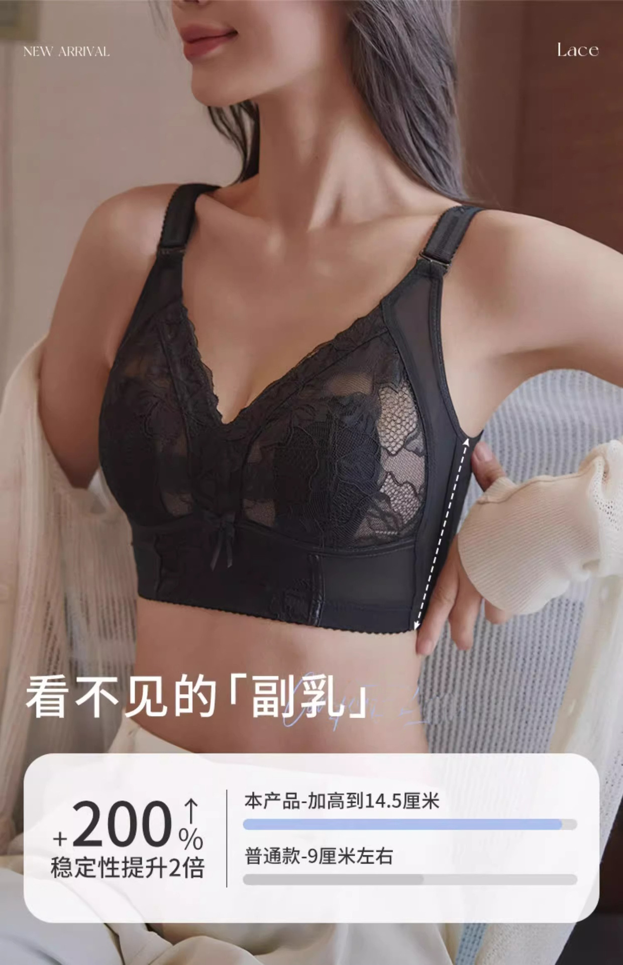 收副乳大胸显小内衣女薄款全罩杯无钢圈大码防下垂收副乳调整型文详情7