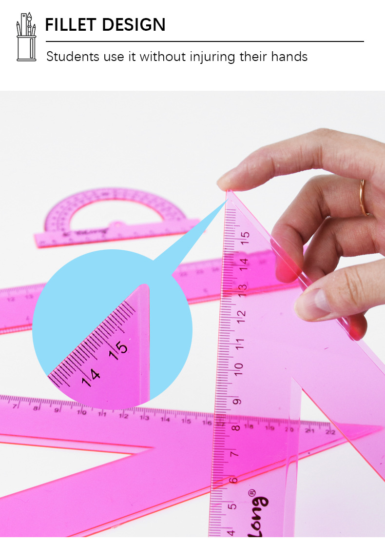 Yalong Cross-border Plastic School Ruler Set student learning Supplies wholesale pic 6
