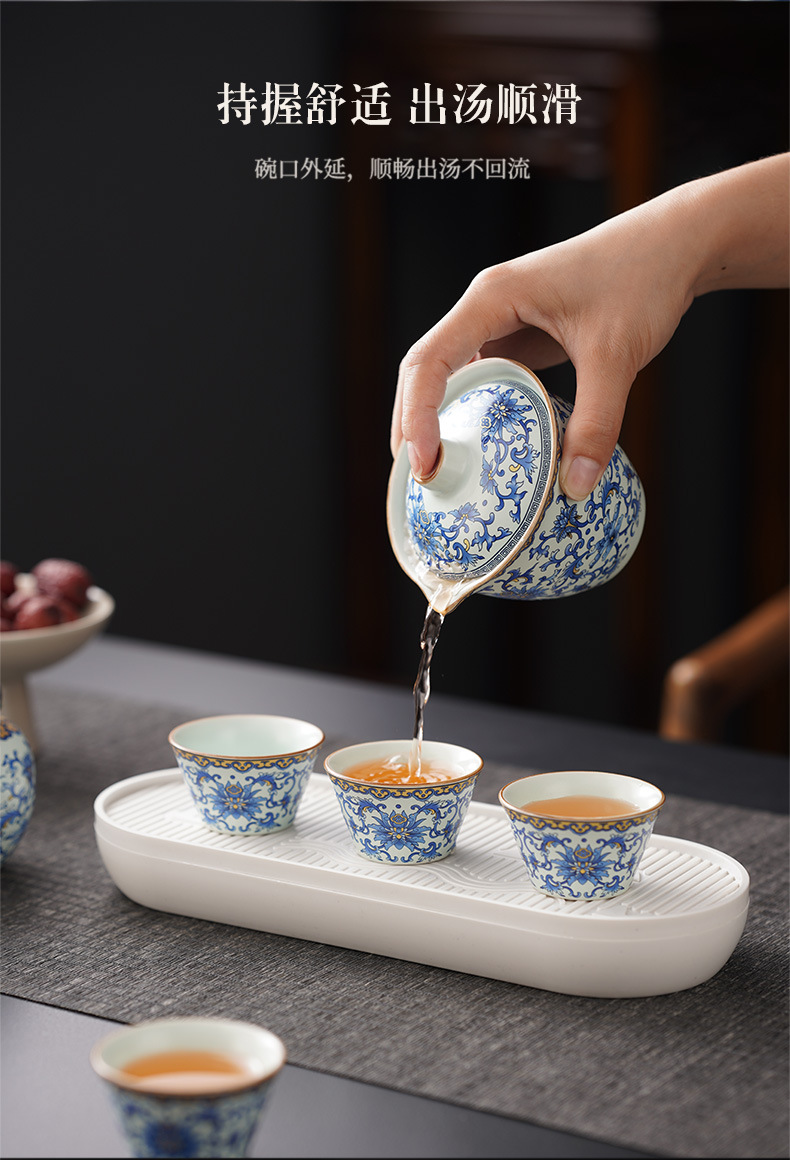 旅行茶具套装便携式户外功夫茶具汝窑快客杯商务高档伴手礼品批发详情8