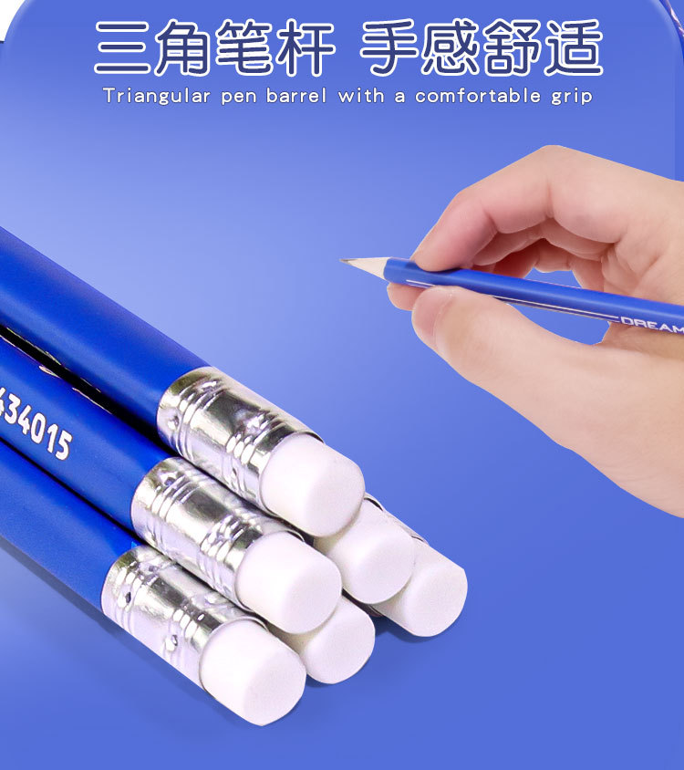yalong Foreign Trade HB Pencils, triangular rods, office pencils, student pencils with eraser tips wholesale pic 5