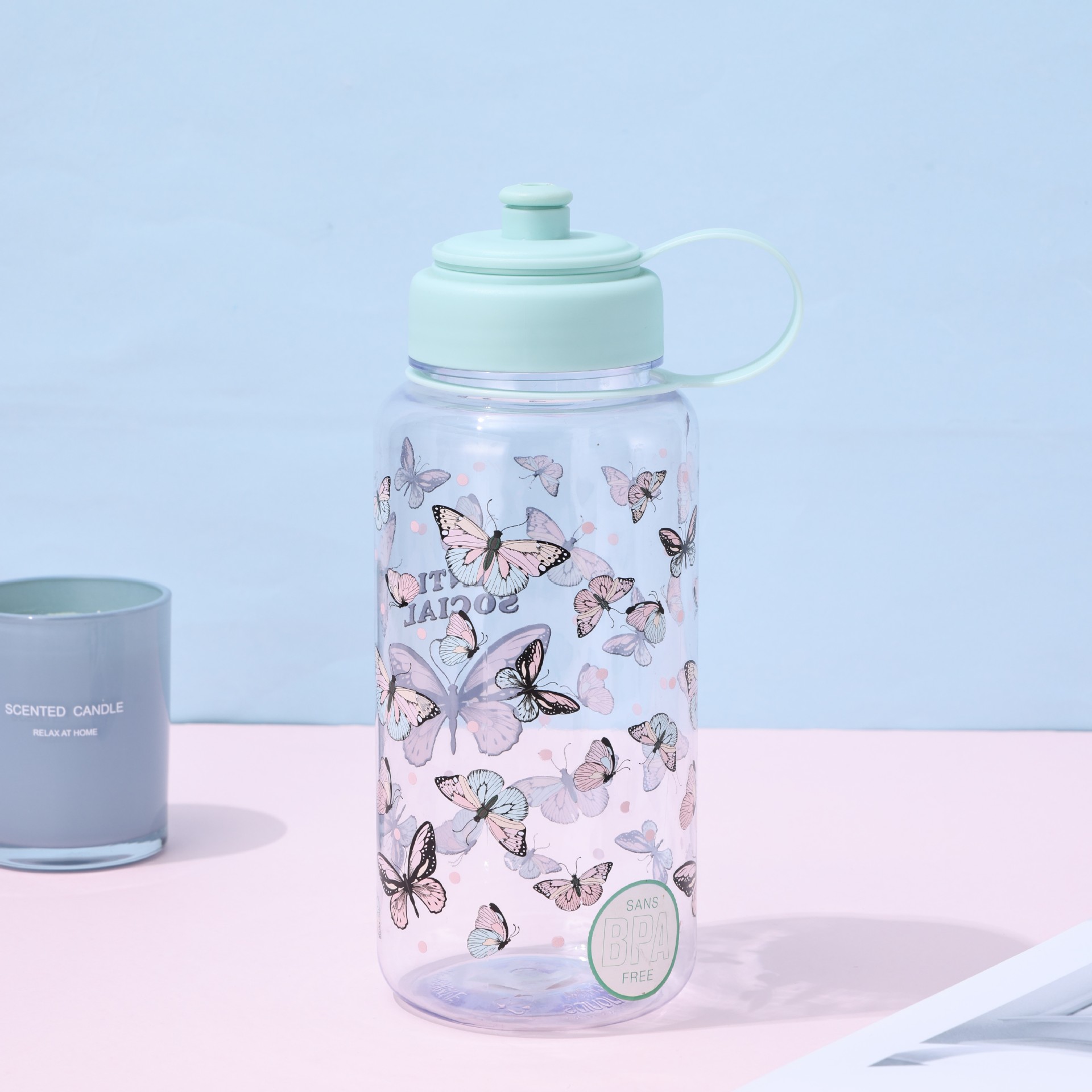 创意简约耐摔塑料水杯大容量运动直饮户外便携随手杯批发日用百货杯具保温瓶详情3