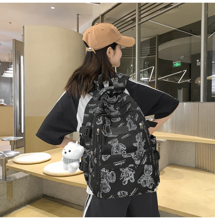 新款潮牌韩版书包女大容量中学生双肩包清新甜美休闲旅行双肩包详情13