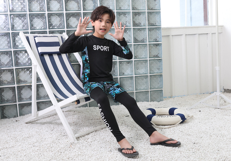 儿童泳衣男童长袖防晒速干游泳套装女童宝宝潜水服亲子冲浪服批发详情9