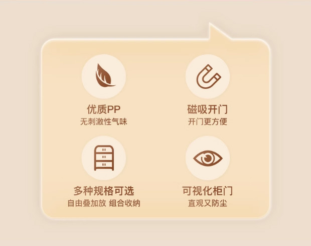 免安装塑料收纳柜厨房置物架衣物储物柜  多功能防尘客厅收纳柜子详情5