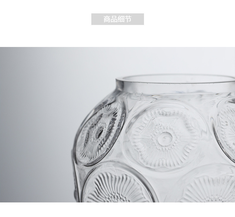 ins风透明樱花纹玻璃花瓶鲜花水培仿真花插花客厅法式桌面装饰摆详情7