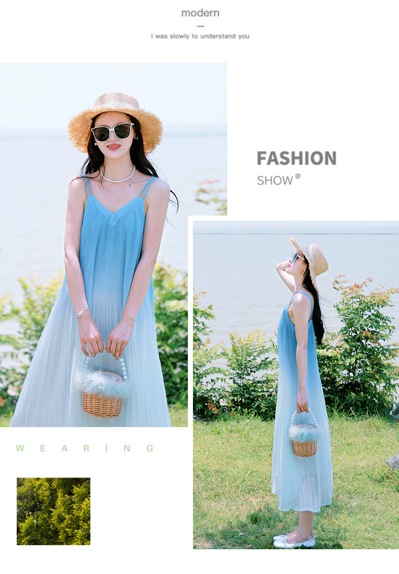 Bestseller 2025 New Summer seaside style Sanya vacation Halter dress for family of three pic 17