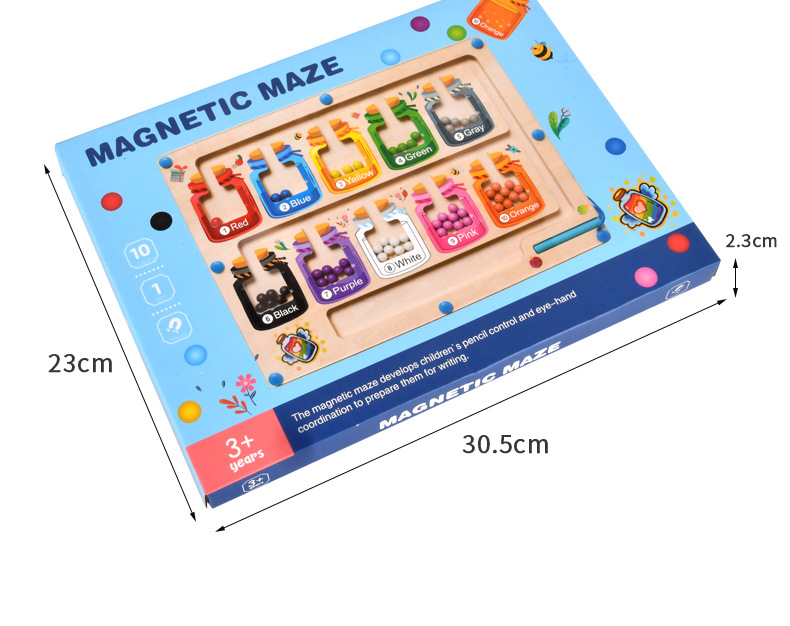 Baby magnetic color classification, positioning, counting board, pen movement maze, math enlightenment, cognitive matching, wooden toys pic 25