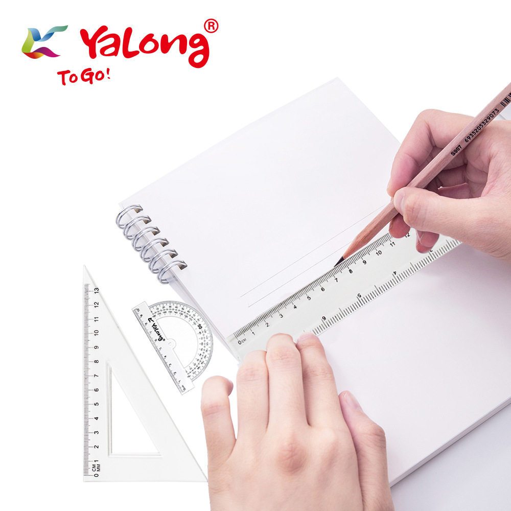 Yalong88135 4 pcs Geometry Set, Computer Resin Ruler, Math Tool Set, School Stationery Set pic 4