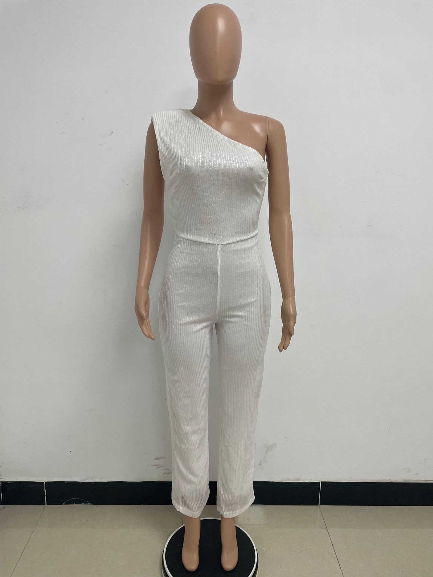 新中式无袖连体衣独立站夏季单肩亮片连体裤女批发详情74