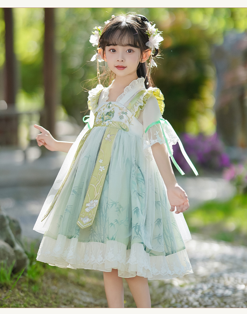 国潮汉服女童春装2025新款连衣裙儿童国风超仙春季唐装中国风童装春款详情12