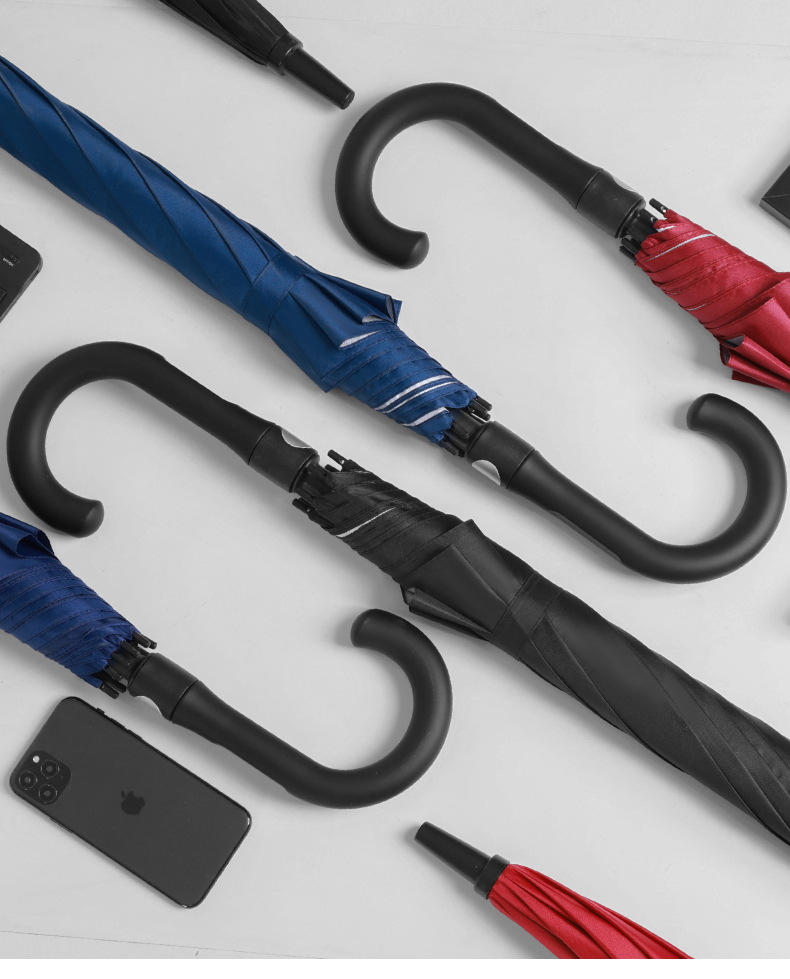 晴雨伞包邮23寸全纤维长柄高尔夫伞银胶防晒商务广告伞弯把定制伞详情5