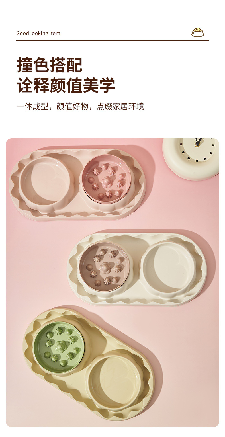 Rongka Pet Cross-border Cat Stainless Steel Double Bowl Dog anti-choking Slow Food Bowl Anti-Tipping Cat Bowl Large Capacity Anti-leakage Dog Bowl Pet Bowl pic 18