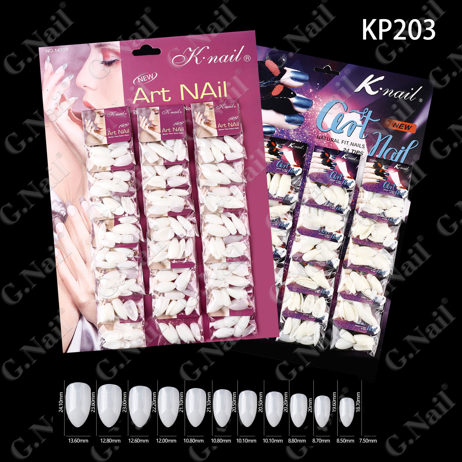 Gnail Knail正品卡装美甲假指甲片系列24片24包卡装全贴穿戴甲美甲批发非洲南美洲畅销跨境爆品详情2