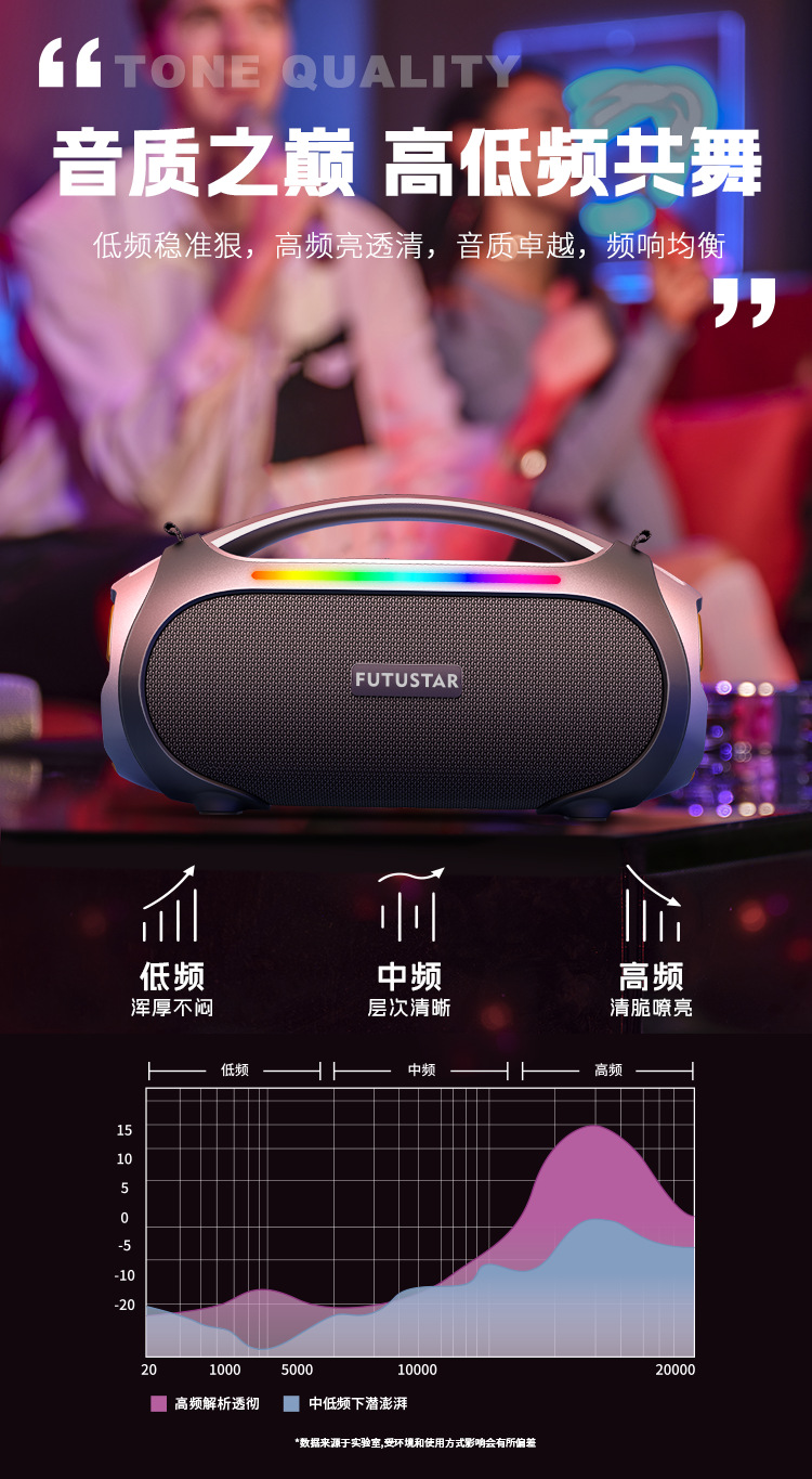 Le Xiangyu Cross-border foreign trade New high-power Bluetooth speaker, outdoor karaoke portable subwoofer, handheld Bluetooth speaker pic 6