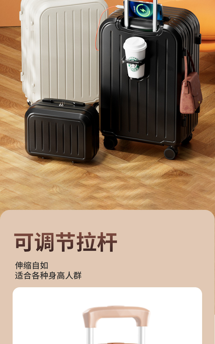 行李箱2024新款拉杆箱男女抗震密码箱20寸可登机旅行箱学生多功能详情9