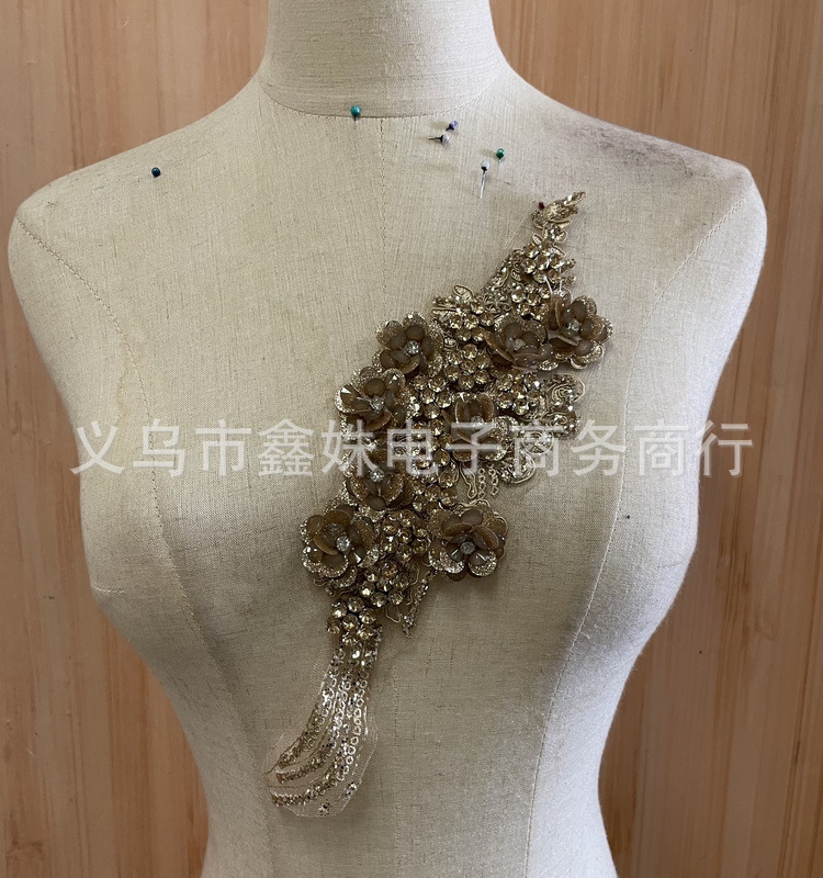 批发手工DIY时尚水钻小花组合粘花服装辅料详情9