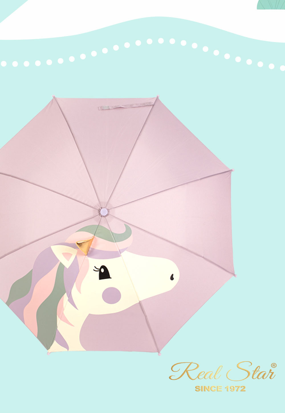 日式手动推拉式儿童长伞霸王龙恐龙独角马小孩幼儿园雨伞3D立体详情14