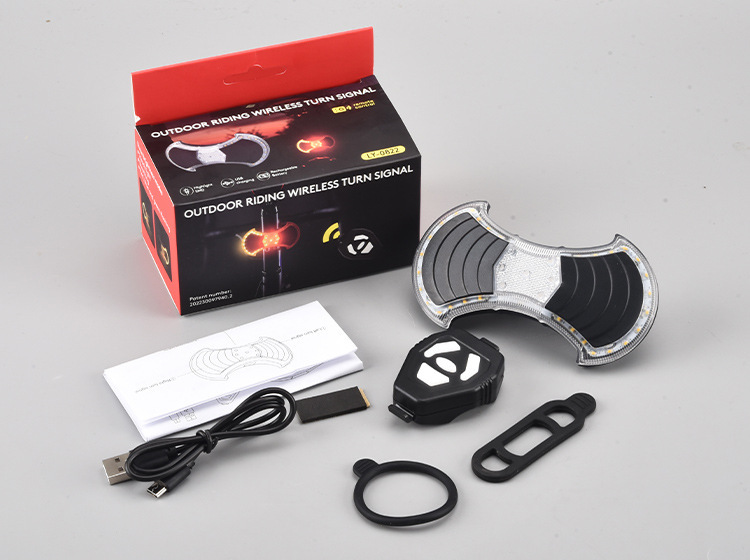 Bicycle turn signal, USB charging, bicycle taillight, LED wireless remote control, turn signal, warning light, cycling equipment pic 14
