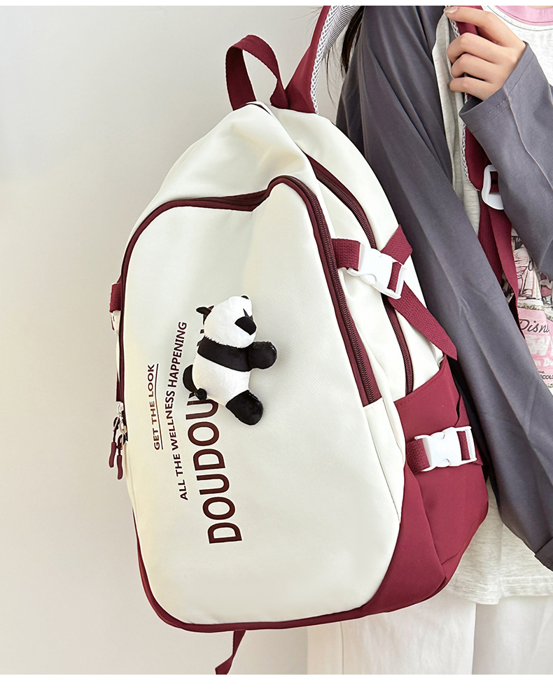 新款时尚休闲书包少女中学生双肩包高颜值大容量情侣双肩电脑包详情11