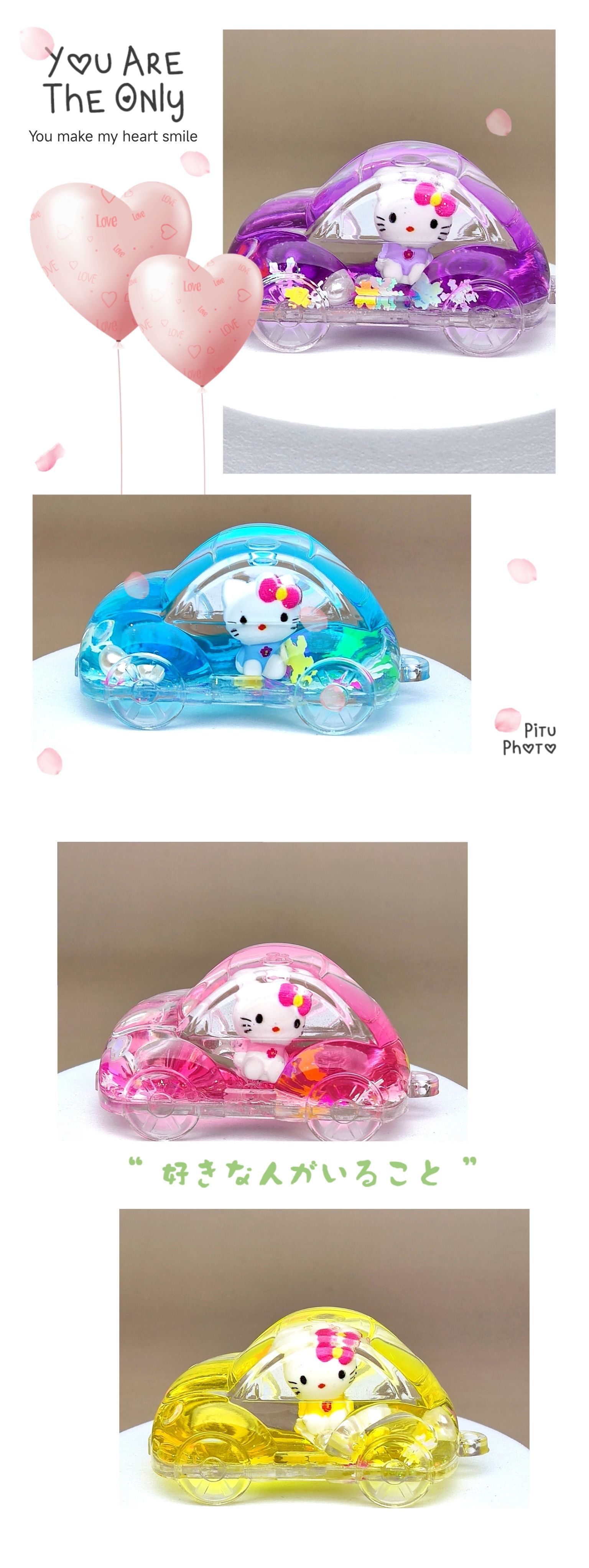 创意亚克力入油流沙瓶爆款DIY卡通猫汽车钥匙扣汽车配饰摆件饰品详情3