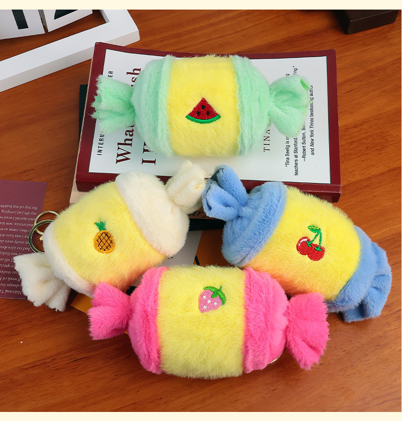 创意糖果毛绒挂件包包小挂饰玩偶包挂高颜值挂件装饰包包钥匙扣详情10