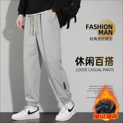 男士束脚棉卫裤时尚简约冬季加绒加厚款休闲裤详情11