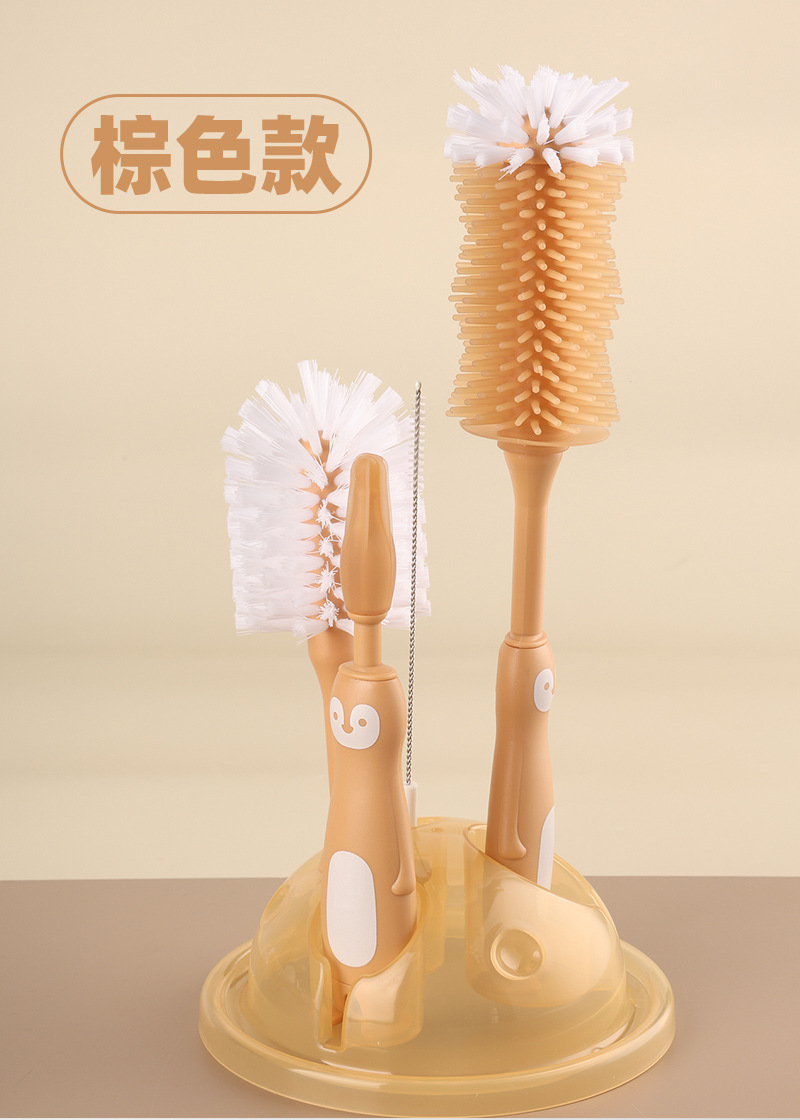 硅胶奶瓶刷子婴儿专用奶嘴刷吸管刷四合一刷子凹槽缝隙清洁刷套装详情15