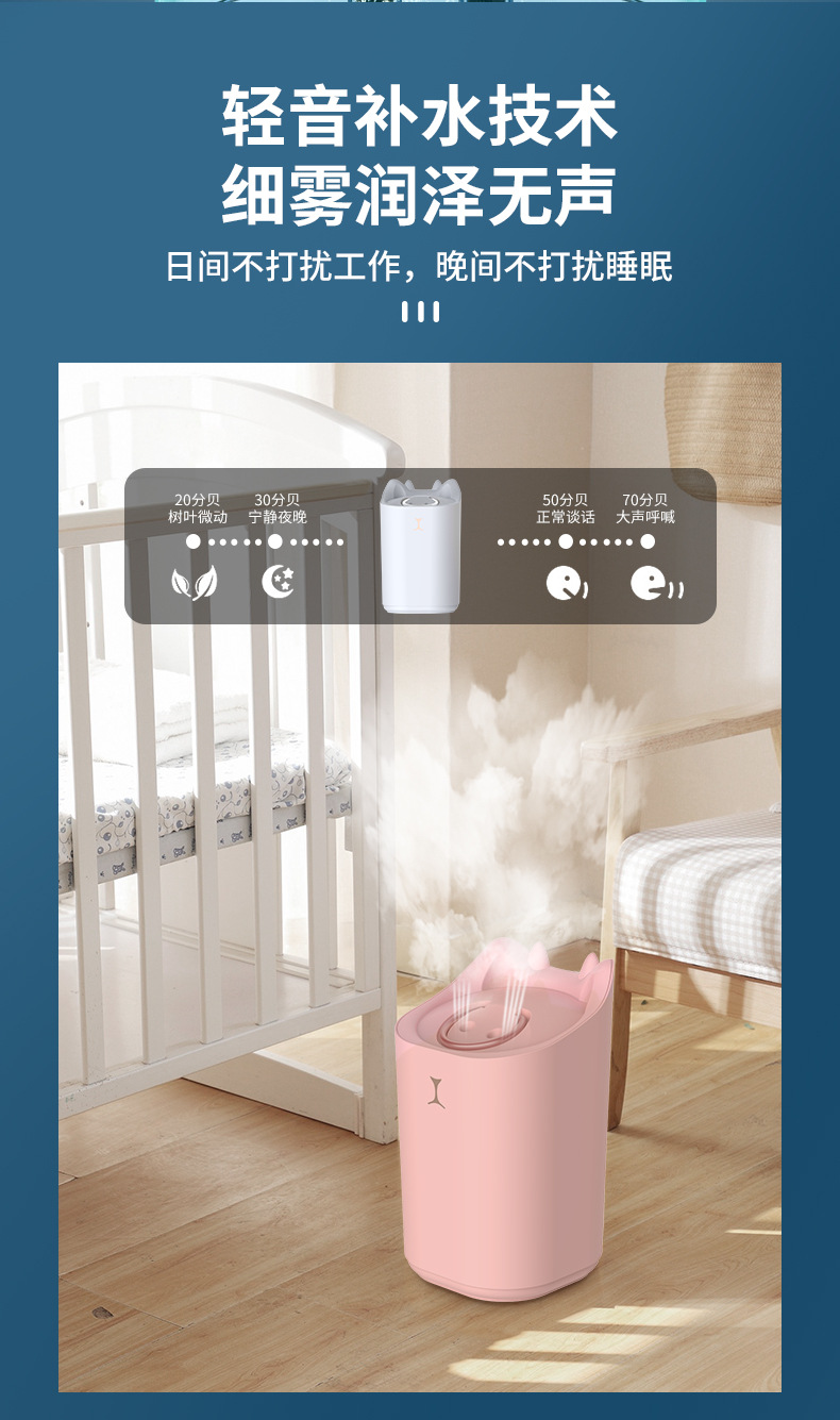 humidifier加湿器家用大雾量 空气香薰超声波桌面家 用雾化加湿器M141详情13