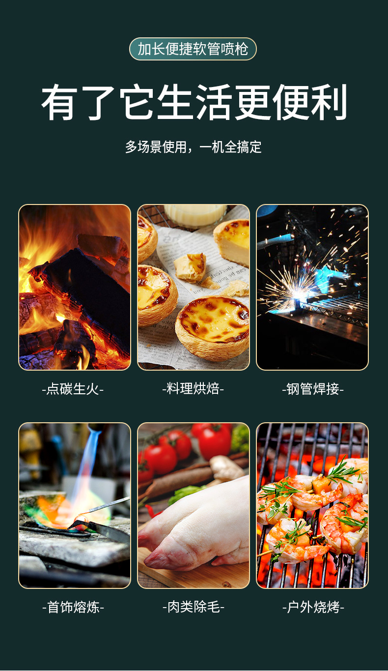 宏丰115#软管家用厨房喷枪头户外烧烤金属点喷枪详情6