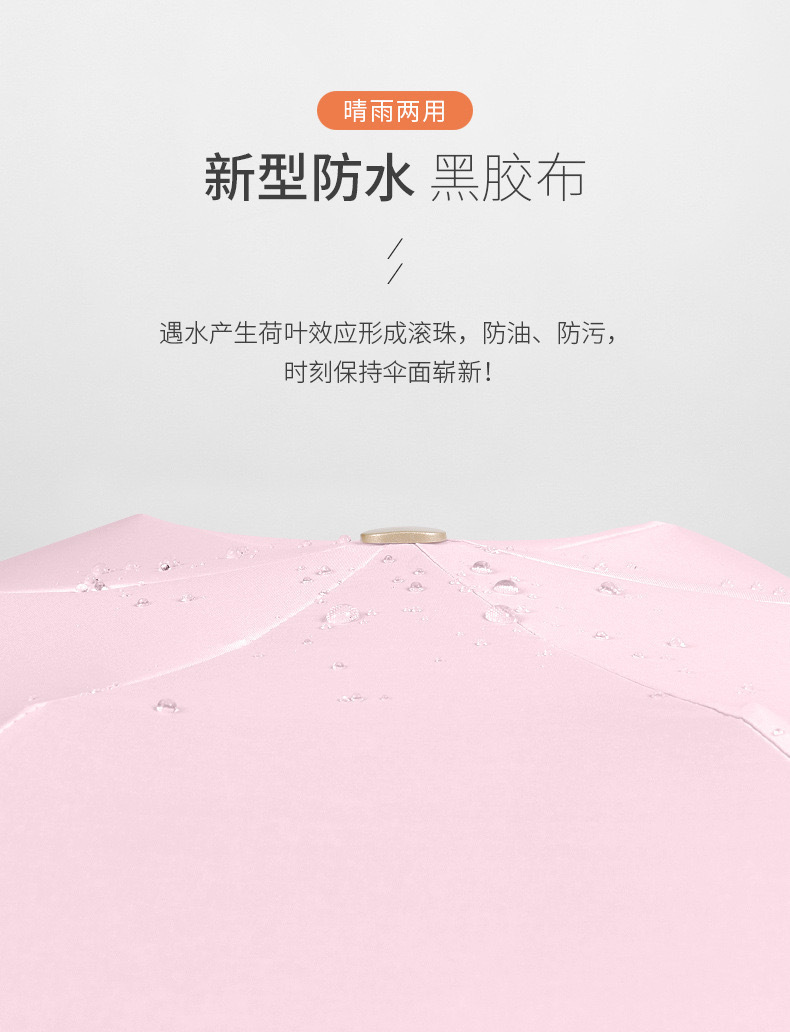 Wholesale of flat five-fold sun umbrellas, uv ultra-light folding black rubber umbrellas, outdoor sunshade and UV protection umbrellas pic 5