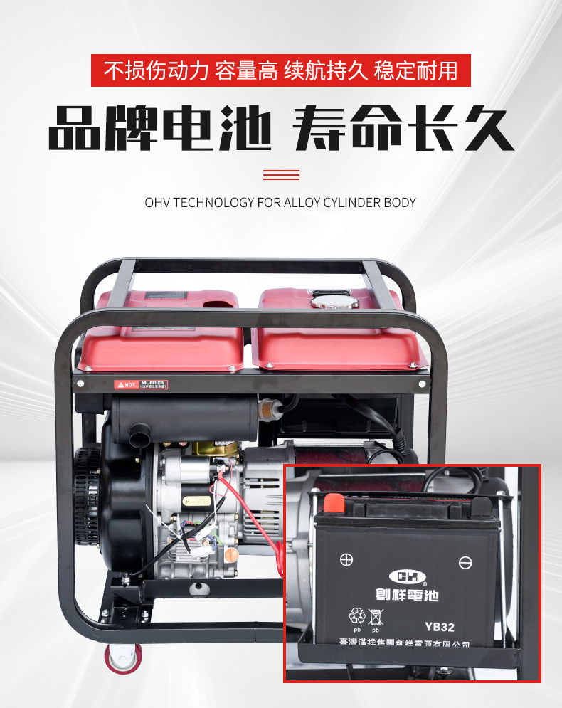 3kw5kw8KW10千瓦户外便携式发电机组柴油发电机小型家用220V/380v详情5