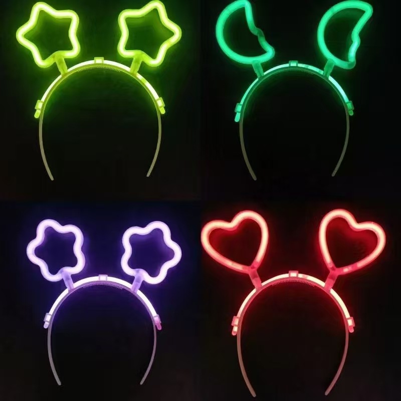 荧光棒造型棒夜光头箍圣诞节万圣节酒吧狂欢道具星星爱心厂家直销详情5
