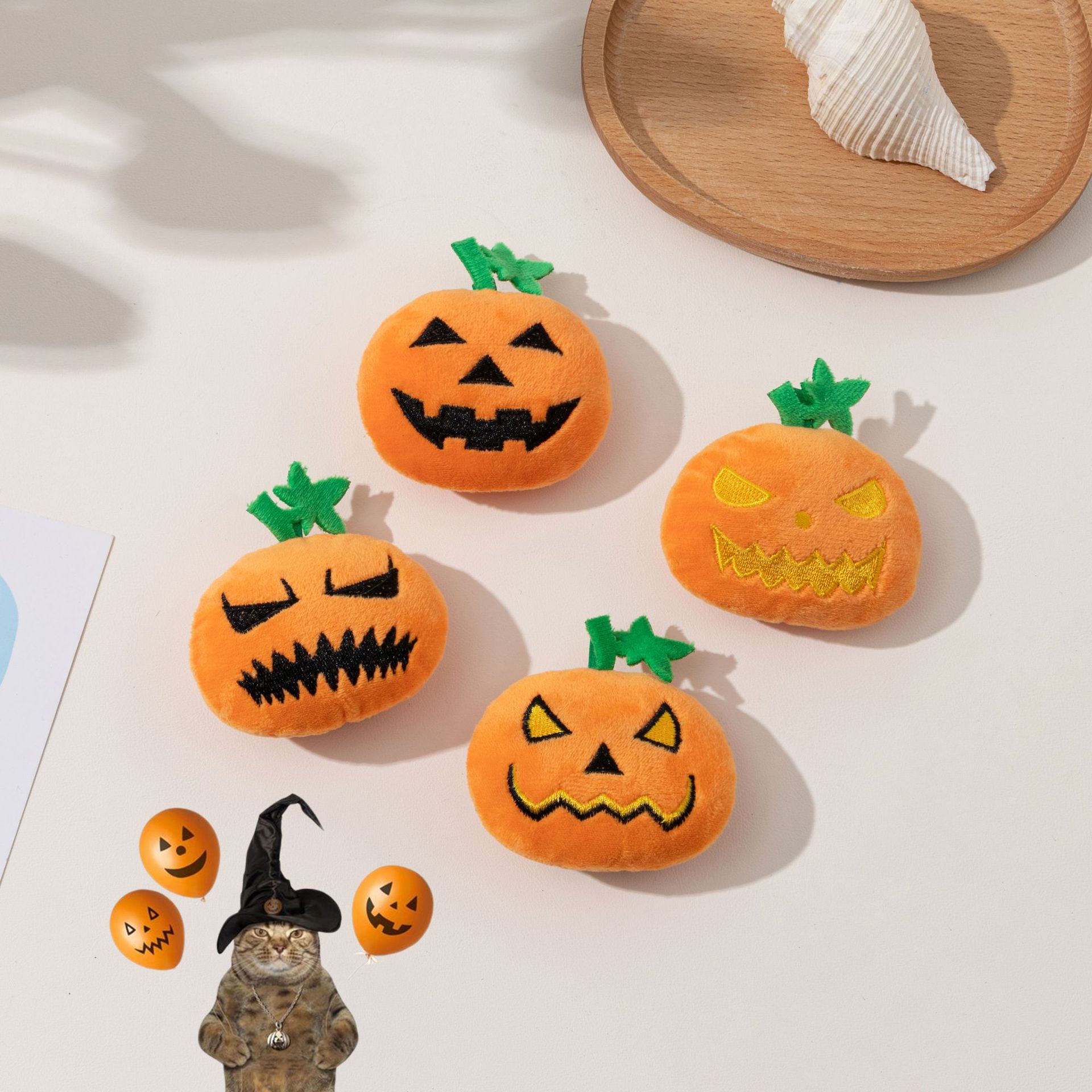 A large pumpkin grimage-shaped Halloween cat toy with a baby, a bite resistance and teeth, a new type of cat toy directly supplied by the manufacturer pic 24