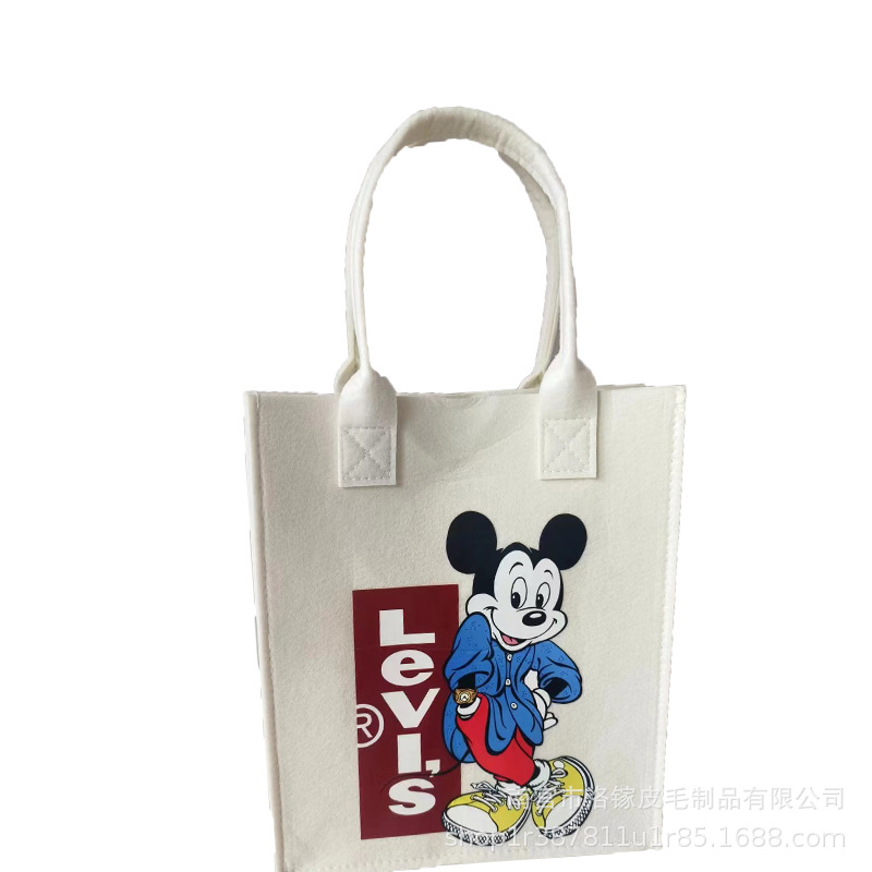 新款手提包女士手提袋手拎包大容量敞口时尚毛毡购物袋详情6