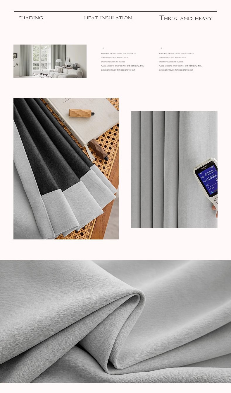 全遮光雪尼尔窗帘客厅卧室法式奶油风窗帘定制绍兴轻奢窗帘布批发详情28