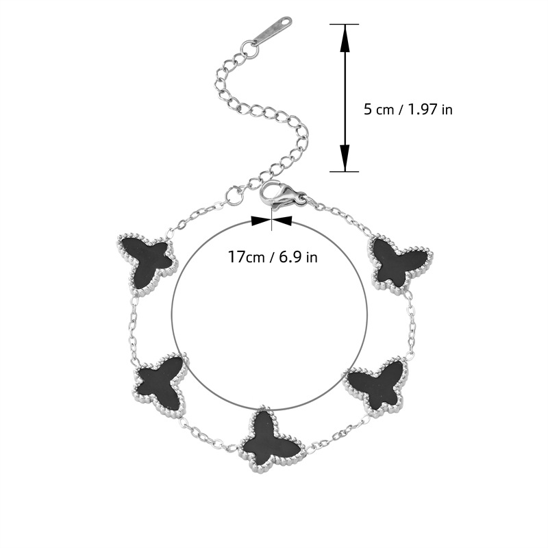 跨境时尚热销蝴蝶贝手链不锈钢简约脚链网红小众设计感饰品厂批发详情17