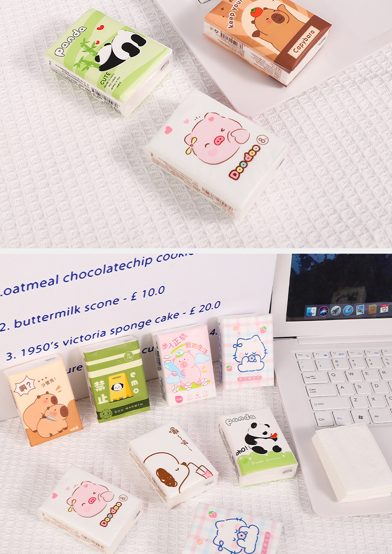 便携式卡通九连包手帕纸 小包三层纸卫生纸抽纸 家用学生出门必备纸巾详情12