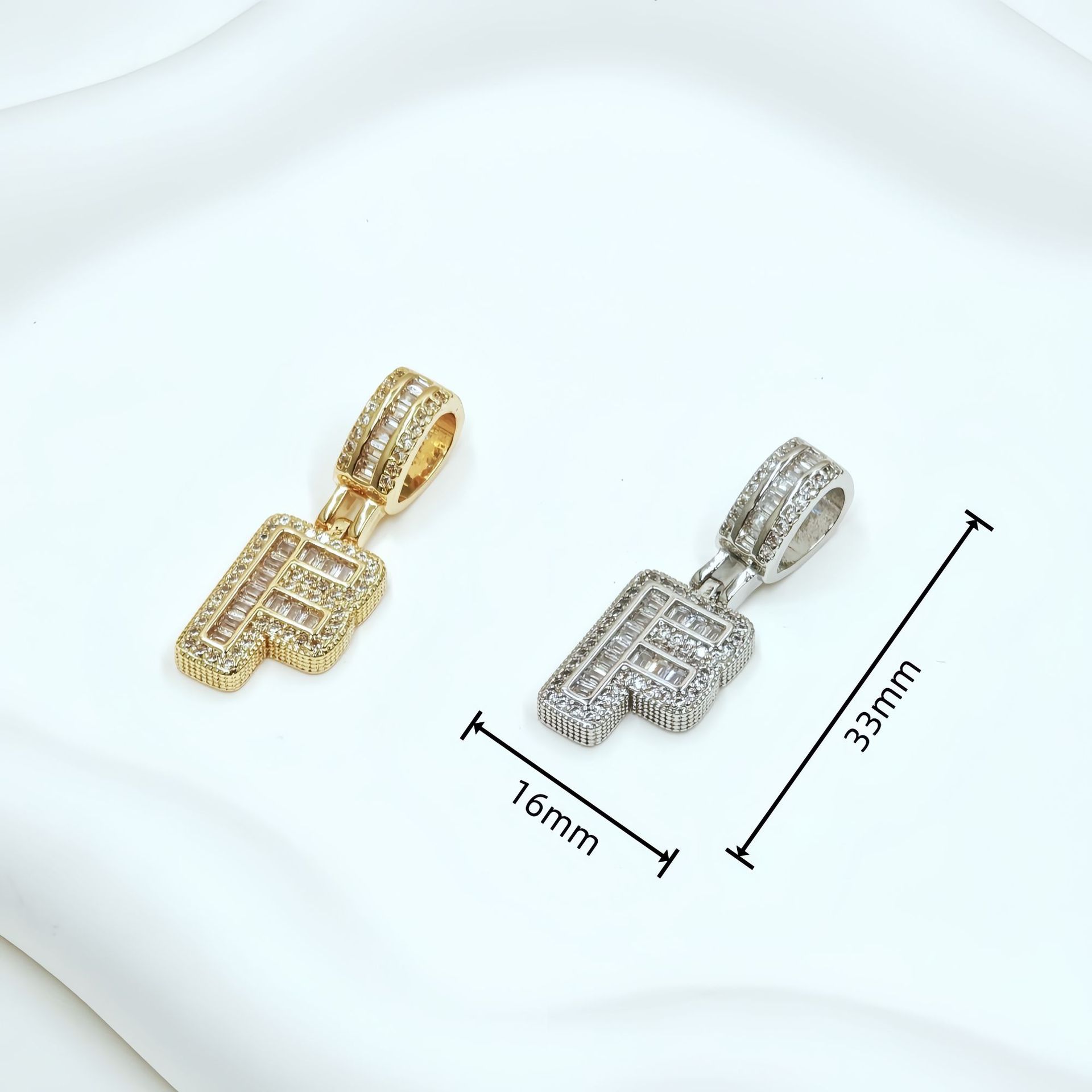 跨境欧美热卖铜镶锆石时尚个性嘻哈26个冰糖字母吊坠项链饰品批发详情23