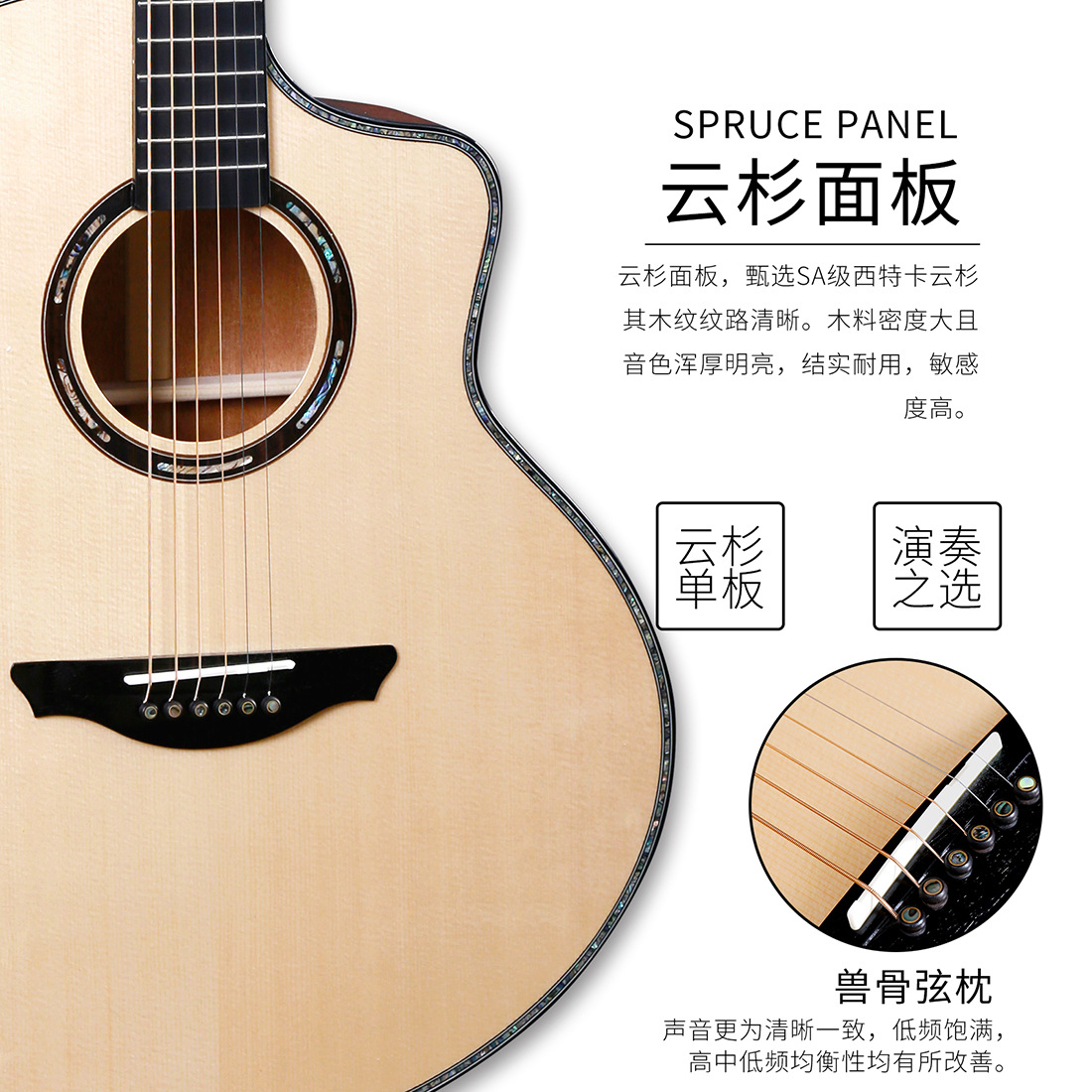 40-inch JF barrel acoustic single-board guitar, acoustic guitar, 40-inch acoustic guitar, all-wood acoustic guitar, acceptable pic 3