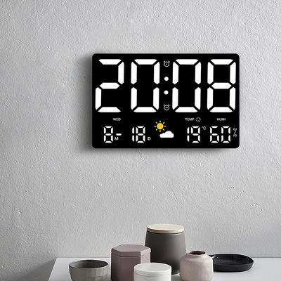 New cross-camera multi-functional clock LED electronic clock, fresh living room wall clock, can be hung or stood up, dual-purpose clock 6650 pic 7