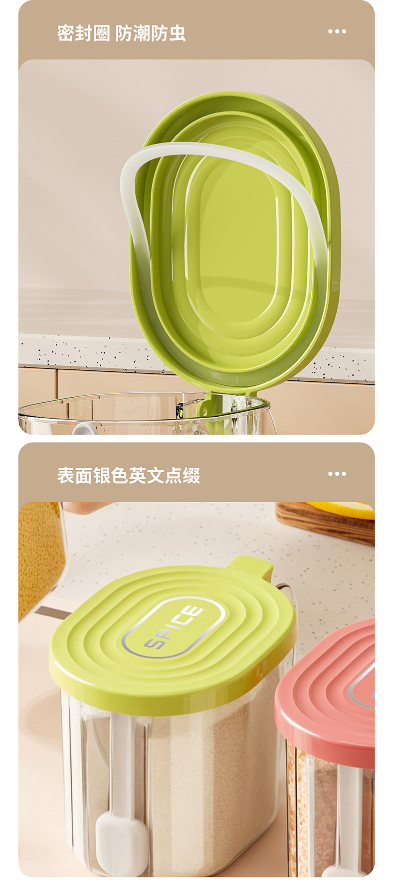 Ceramic seasoning box, salt shaker, plastic grinder, kitchenware seasoning jar, seasoning jar + grinder pic 9