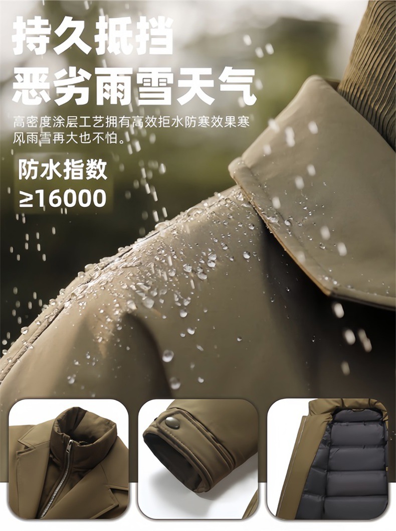 Winter long knee-length couple down jackets for men are bestsellers. Two fashionable cross-border cold-proof and warm windbreakers for men pic 5