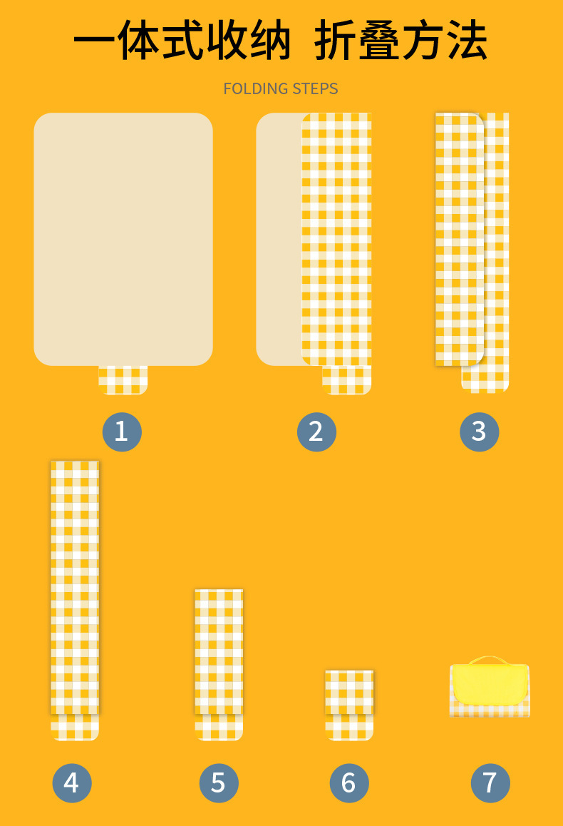 野餐垫防水加厚便携式户外郊游野炊地垫超厚草坪春游沙滩防潮垫子详情7
