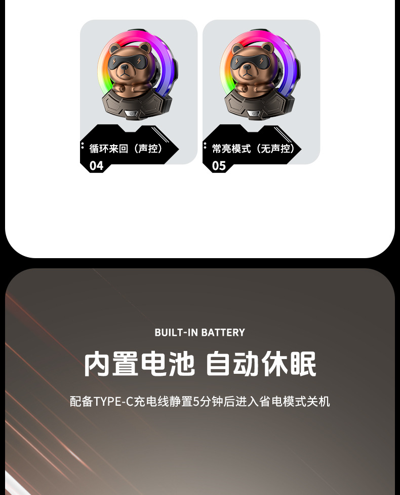 The new car features cute bear ambient lights, air outlets, car aroma diffusers, interior accessories, rhythm lights, and illuminated decorative items pic 11
