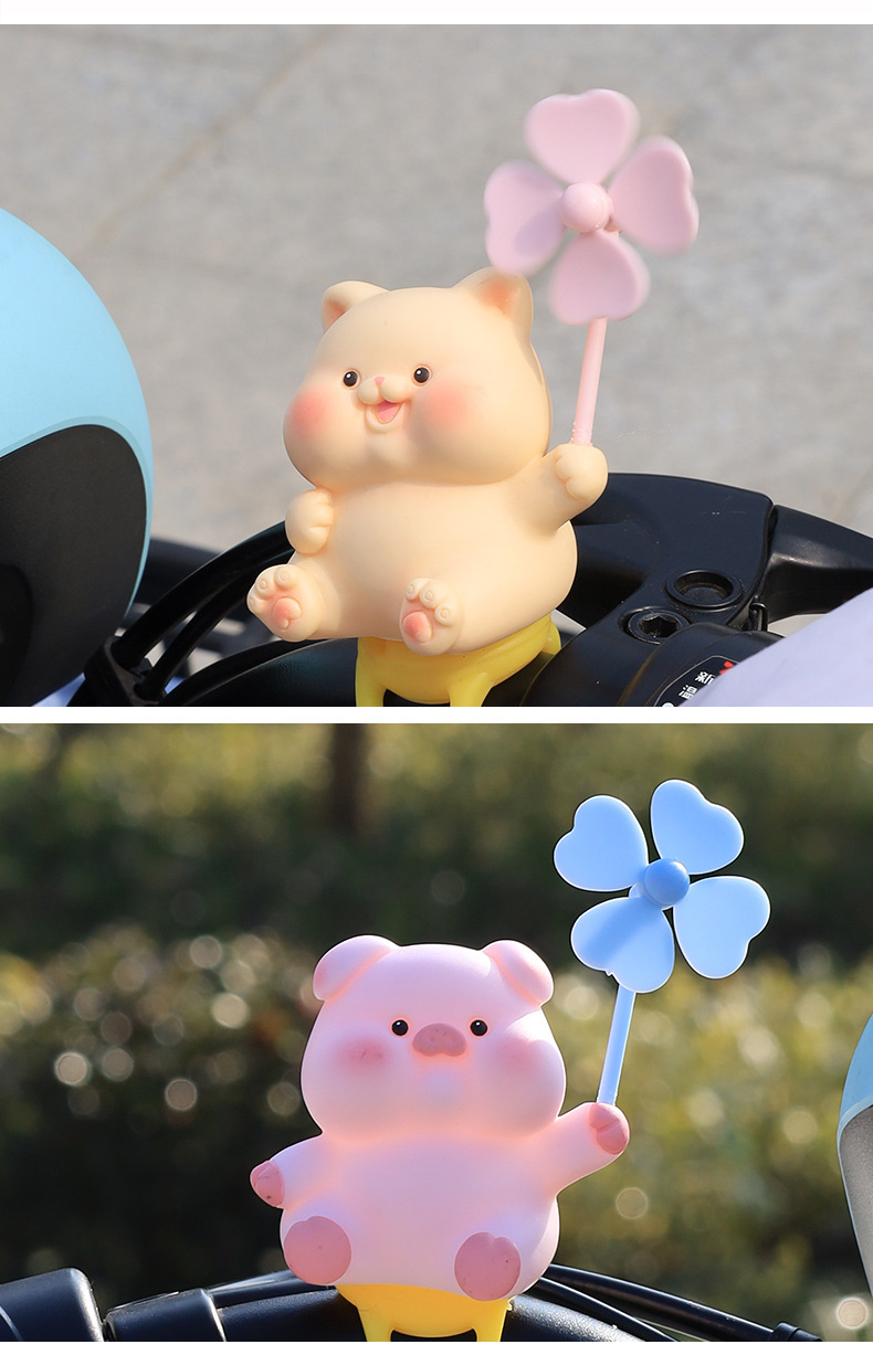嘟嘟乐园儿童电动摩托车装饰品桌面熊猫兔子卡通车载摆件创意礼品详情11